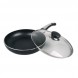 Алюмінієва кухонна сковорода з антипригарним покриттям, індукційне дно, скляна кришка MR-1203-28 28 см (235)