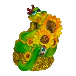 Сувенірна подарункова фігурка "Змія з соняшниками"