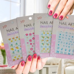 Декоративные водные наклейки для ногтей NAIL ART 3D FRENCH STICKER в ассортименте 