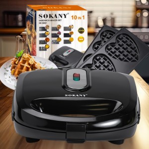 Портативный мультипекарь-сендвичница, гриль, орешница 10в1 Sokany SK-08021-10 750 Вт (2358)