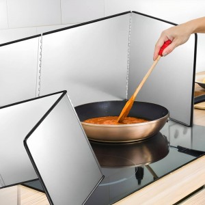 Захисний складаний екран з нержавіючої сталі від бризок для плити та раковини (219) Захисний складаний екран з нержавіючої сталі від бризок для плити та раковини (219)