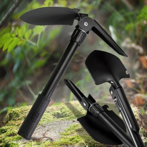 Кемпинговая складная саперная лопата Shovel 5 в 1 с компасом