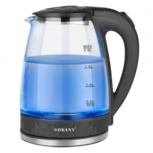 Кухонный электрочайник со стеклянной колбой Sokany SK-1045 1500 Вт 2 л (2358)