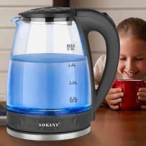 Кухонный электрочайник со стеклянной колбой Sokany SK-1045 1500 Вт 2 л (2358)