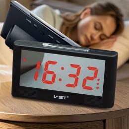 Електронний настільний годинник LED Alarm Clock VST-732Y USB, з червоним підсвічуванням