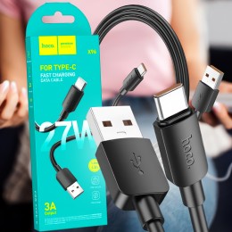 Зарядний кабель для зарядки і передачі даних Hoco X96 USB - Type-C 27W 1м Чорний (206)