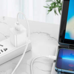 Зарядний кабель для зарядки і передачі даних Hoco X96 USB - Apple Lightning 1м Білий (206)