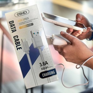 Портативний кабель для заряджання телефону OSHID DZ-01 USB to micro-USB 5V/3,6A  1,2 м (ЖЯ)