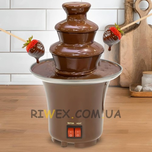 Компактний кухонний електричний шоколадний фонтан міні фондю Mini Chocolate Fondue Fountain (ЖЯ)