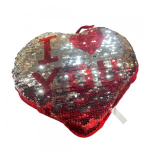 Декоративна подушечка з паєтками "I Love You",  22 см