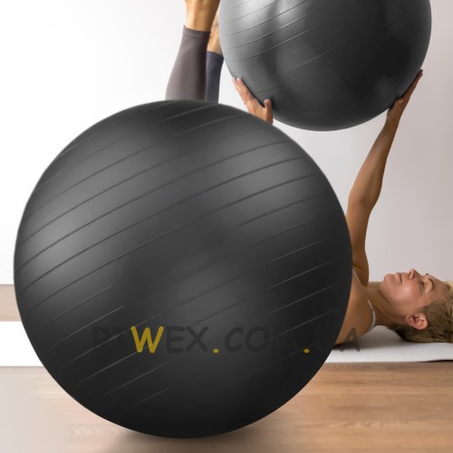 Мяч для фитнеса и йоги фитбол Yoga Ball 75 см Черный (HA-330)