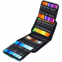 Набор акварельных двусторонних скетч-маркеров для рисования в cумке Color brush 100 штук (626)