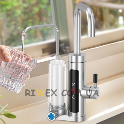 Проточный электрический водонагреватель Multifunctional healting cleaning faucet RY-116 с краном-фильтром для очистки воды (212)