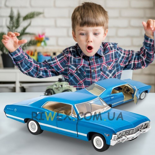 Колекційна металева інерційна модель машинка Kinsmart 1:43 1967 Chevrolet Impala KT5418W Блакитний (IGR24)