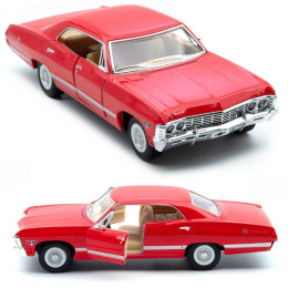 Коллекционная металлическая инерционная модель машинка Kinsmart 1:43 1967 Chevrolet Impala KT5418W Красный (IGR24)