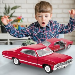 Коллекционная металлическая инерционная модель машинка Kinsmart 1:43 1967 Chevrolet Impala KT5418W Красный (IGR24)