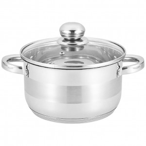 Кастрюля Benson BN-598 с крышкой, нержавеющая сталь, 5.1 л (2358)