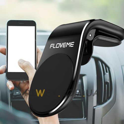 Універсальний магнітний автомобільний тримач для телефону з прищіпкою Floveme F3 Чорний (B)