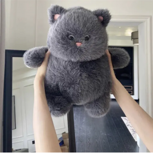 Детская мягкая плюшевая игрушка Большой Кот 35 см 360-T-8 Серый 