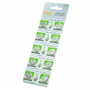 Алкалінова батарейка-таблетка для електронних пристроїв T&E AG10 LR1130 1,55V Alkaline Blister Алкалінова батарейка-таблетка для електронних пристроїв T&E AG10 LR1130 1,55V Alkaline Blister