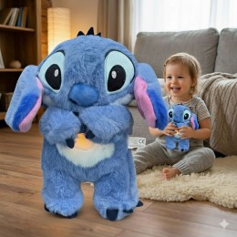 М'яка іграшка "Веселий Стіч" з функцією дихання,  Синій