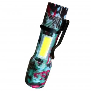 Кемпінговий кишеньковий ліхтарик в боксі для зберігання MX-915M-COB Камуфляж-червоний піксель