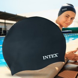 Универсальная силиконовая шапочка для плавания Intex 55992 от 8 лет Черный