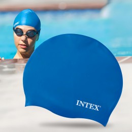 Универсальная силиконовая шапочка для плавания Intex 55992 от 8 лет Синий