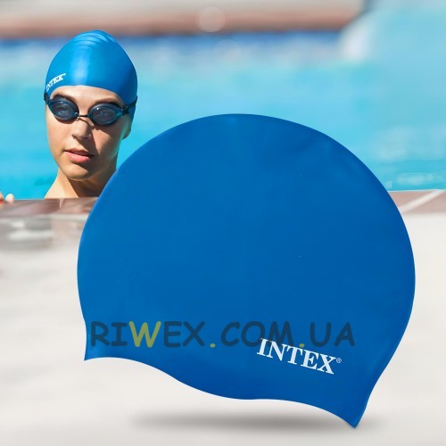 Универсальная силиконовая шапочка для плавания Intex 55992 от 8 лет Синий