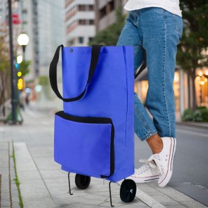 Сумка господарська кравчучка Wellamart на колесах складана, Синій