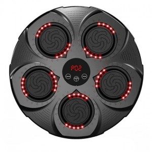 Тренувальний настінний боксерський ударний електронний тренажер з музикою та підсвіткою боксерські рукавички в комплекті CHM-001 (ЖЯ)