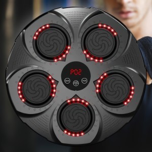 Тренувальний настінний боксерський ударний електронний тренажер з музикою та підсвіткою боксерські рукавички в комплекті CHM-001 (ЖЯ)