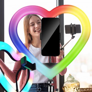 Світлодіодна кільцева селфі лампа 26 см, JM26-10 RGB (ЖЯ)