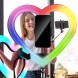 Светодиодная кольцевая селфи лампа со штативом в комплекте, 26 см, JM26-10 RGB (ЖЯ)