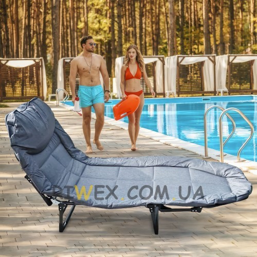 Раскладной садовый пляжный шезлонг 60см х 180см (626)