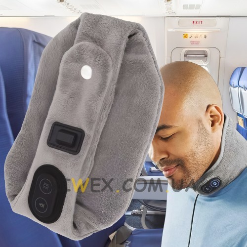 Зігріваючий масажер пояс-бандаж на шию з підігрівом Calm Heat Massaging Neck Wrap Сірий (ЖЯ)