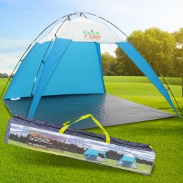 Тент пляжний Green Camp 1045 для пікніка 220 х 220 х 160 см, Біло-блакитний