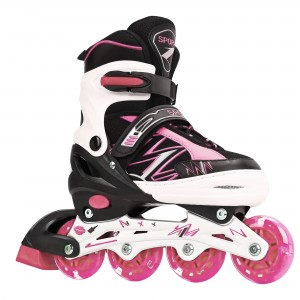 Дитячі ролики з регульованим розміром на 4 розміри колеса, що світяться, 103 S 31-34 Рожевий (4381)