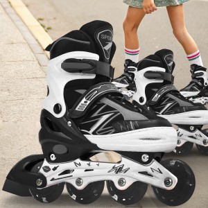 Дитячі ролики з регульованим розміром на 4 розміри колеса, що світяться, 103 S 31-34 Чорний (4381)