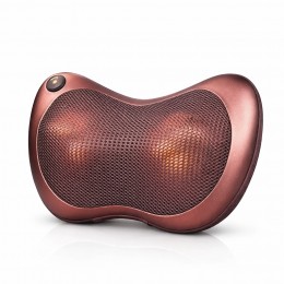 Роликовый массажер для шеи и спины Massage Pillow инфракрасный прогрев 8 роликов авто адаптер/сеть