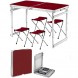 Туристический усиленный стол-чемодан для пикника Folding Table с 4 стульями и зонтом 1,6 метра Коричневый
