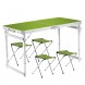 Туристический усиленный стол-чемодан для пикника Folding Table с 4 стульями и зонтом 1,6 метра Зеленый
