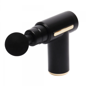 Портативный вибрационный аккумуляторный массажер для тела Fascial Gun CY-720 с 4 насадками, Черный (YAB)