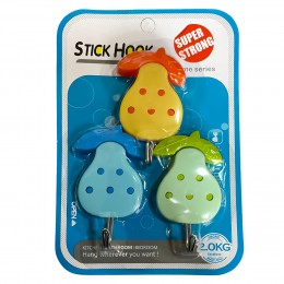 Настінні декоративні самоклеючі гачки StickHook 3 шт Груша (YAB)