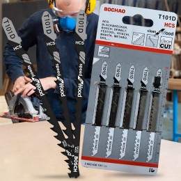 Набір універсальних змінних пили для лобзика Bochao T101D Wood 5 шт 10-45mm (YAB)