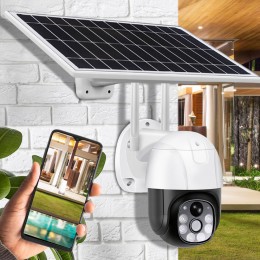 Камера відеоспостереження V380PRO поворотна вулична WiFi/4G TP6 із сонячною панеллю (YAB)