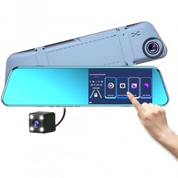 Автомобільний відеореєстратор дзеркало BLACKBOX DVR 1080p з камерою заднього виду (JM)