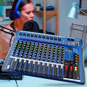 Активный профессиональный 12-канальный пульт аудио микшер для обработки звука 5682 Bluetooth (YAB)