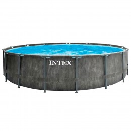 Складний каркасний басейн з насосом, тентом та підстилкою у комплекті Intex 26742 NP (I24)