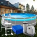 Круглий каркасний басейн фільтр-насос, тент, сходи в комплекті Intex 26730 19114 л (I24)